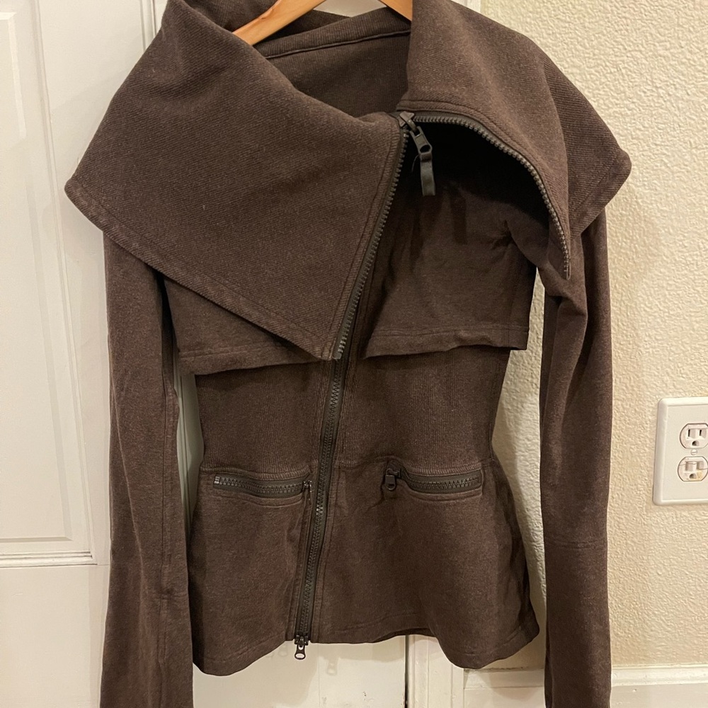Lululemon women’s radiant jacket brown cotton zip front